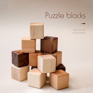 Exquisite Wooden Cube Baby Blocks