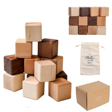 Exquisite Wooden Cube Baby Blocks