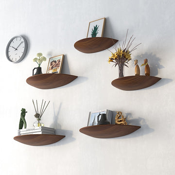 Wooden Semicircle Wall Shelf