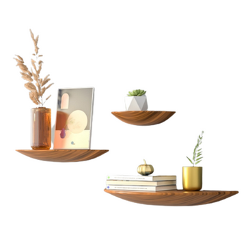 Wooden Semicircle Wall Shelf