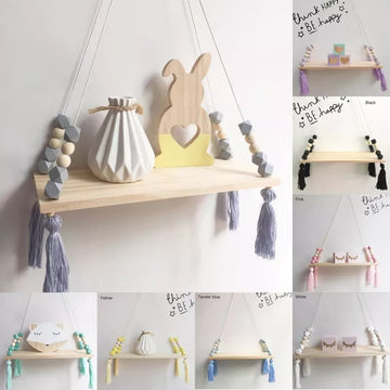 Wall Hanging Wooden Swing Shelf